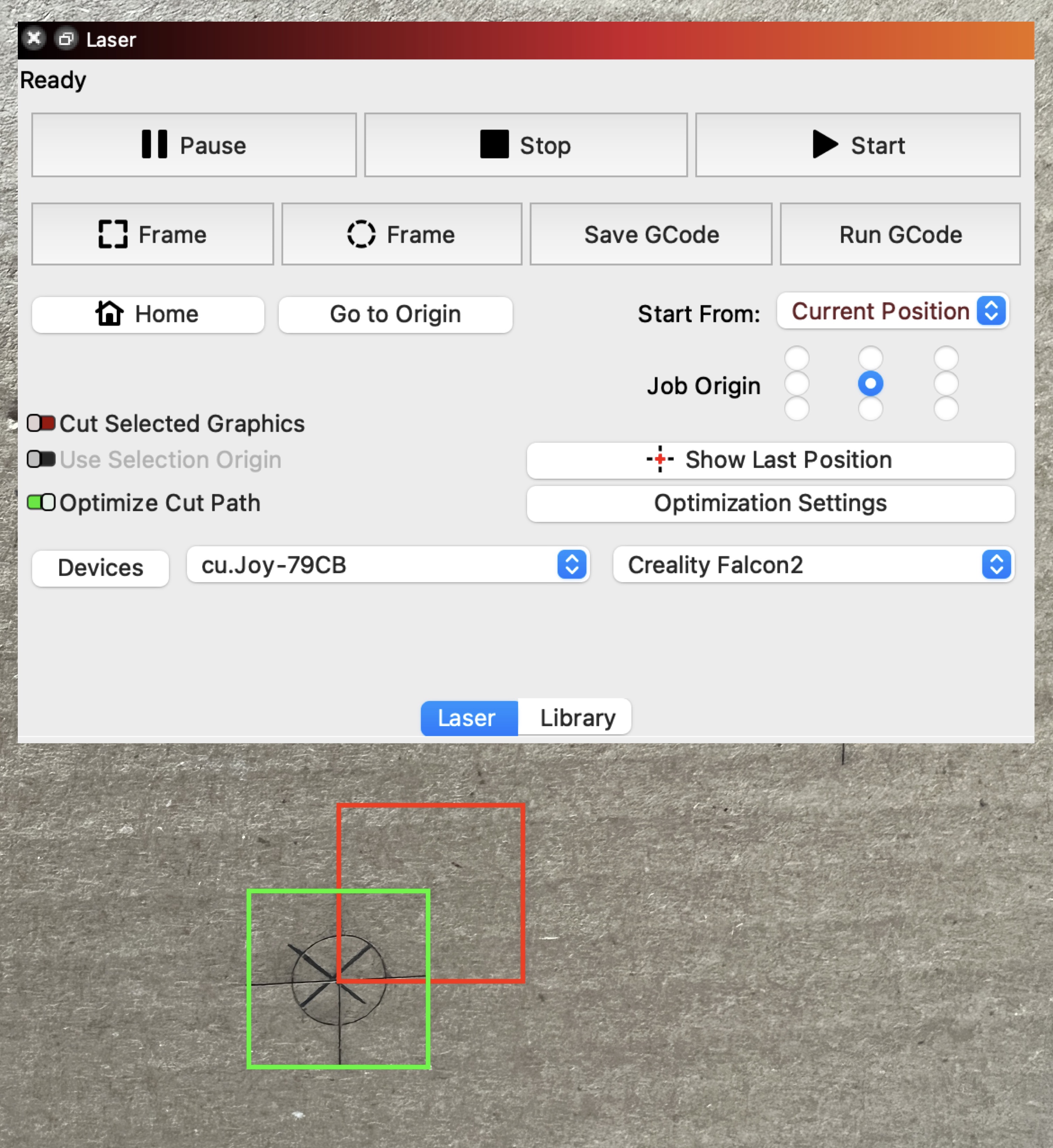 Creality Falcon 2 - 22 W is crashing into the frame - GRBL - LightBurn  Software Forum